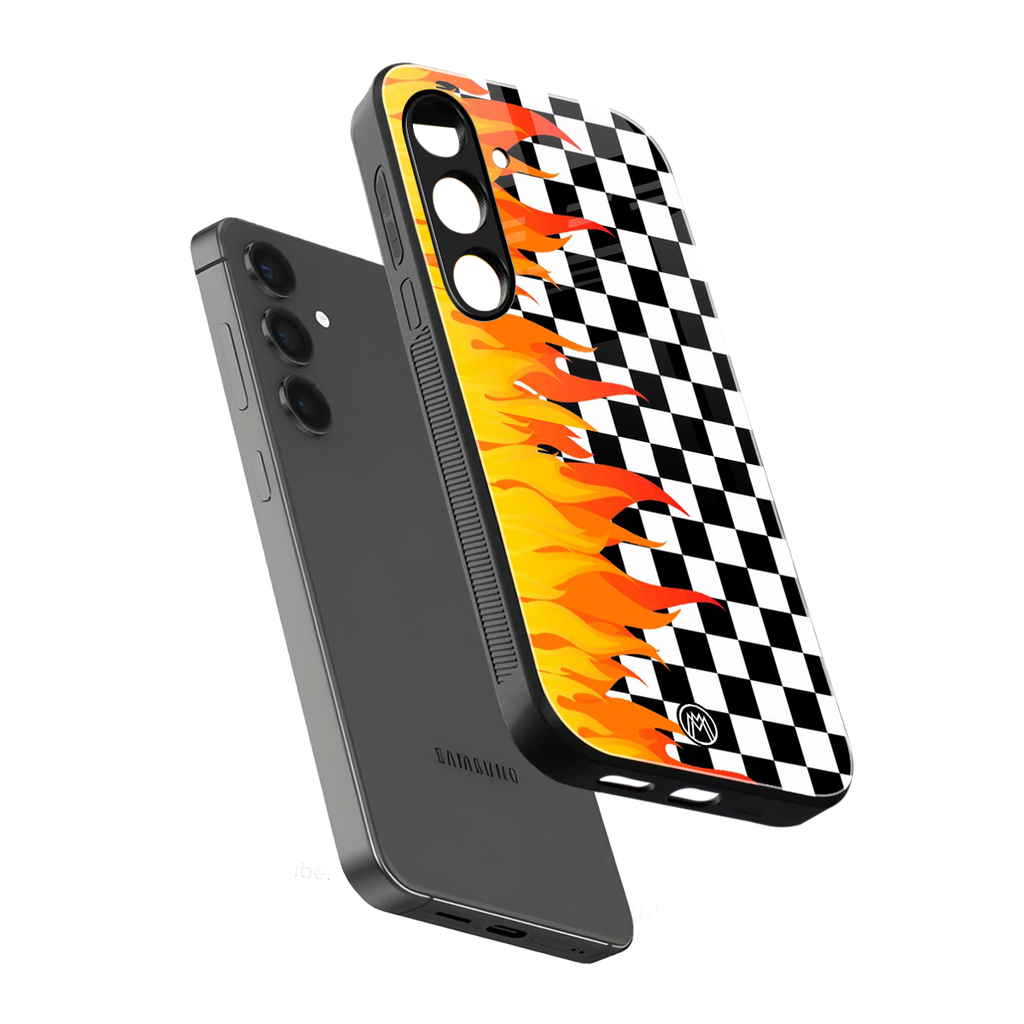 lil flames wild mode back phone cover | glass case for samsung galaxy s24