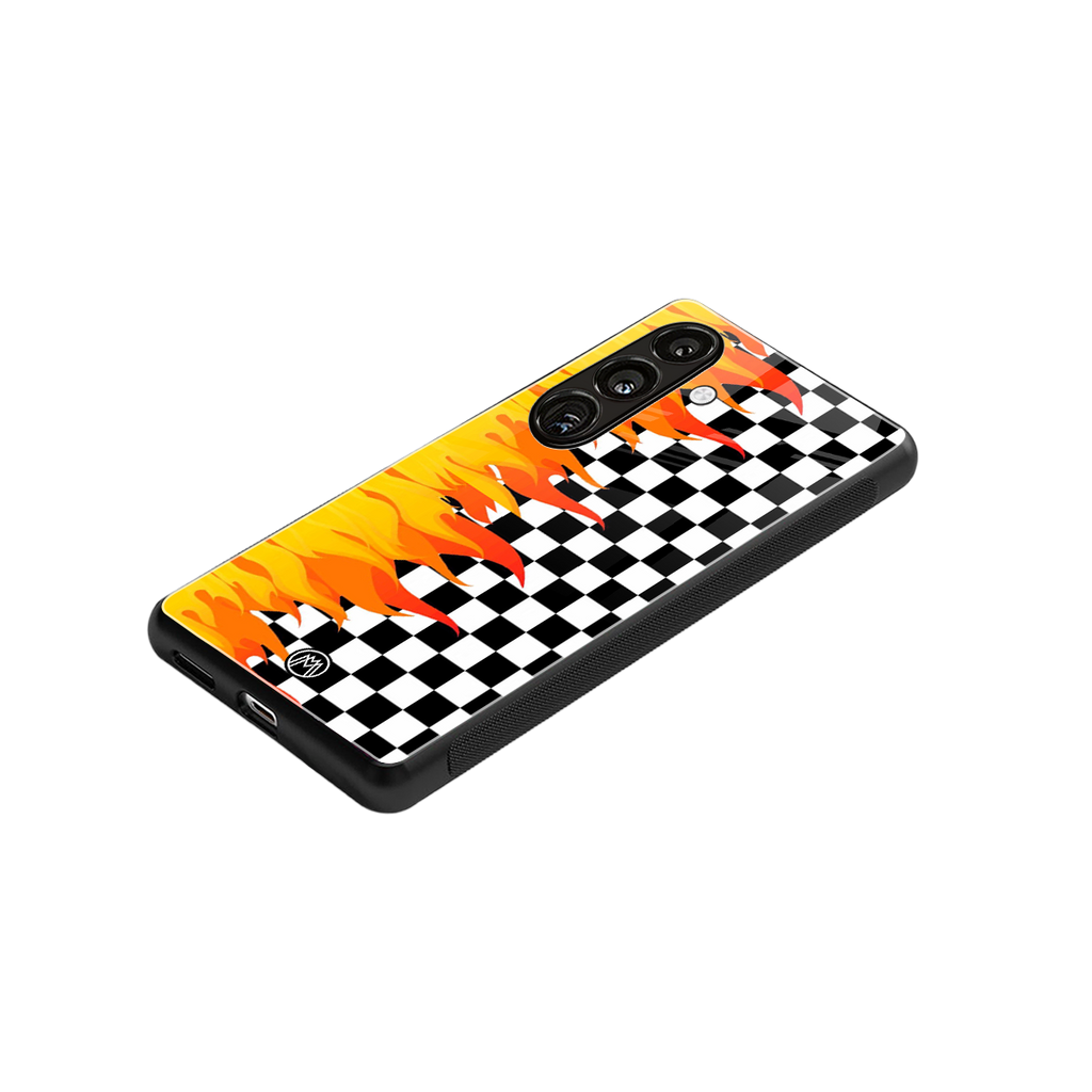 lil flames wild mode back phone cover | glass case for samsung galaxy s25 plus