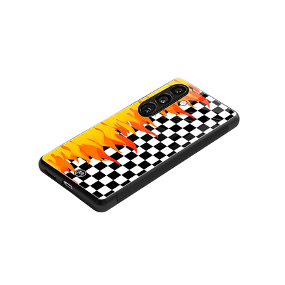 lil flames wild mode back phone cover | glass case for samsung galaxy s24 fe