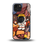 lil spaceman back phone cover | glass case for iphone 13 mini