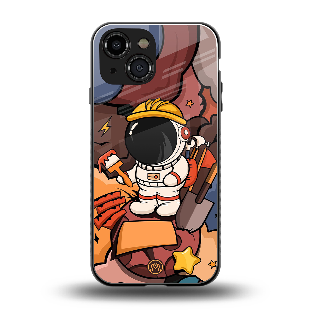 lil spaceman back phone cover | glass case for iphone 13 mini