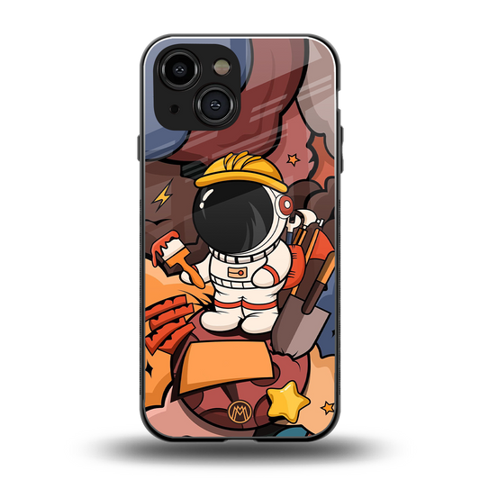 lil spaceman back phone cover | glass case for iphone 13 mini