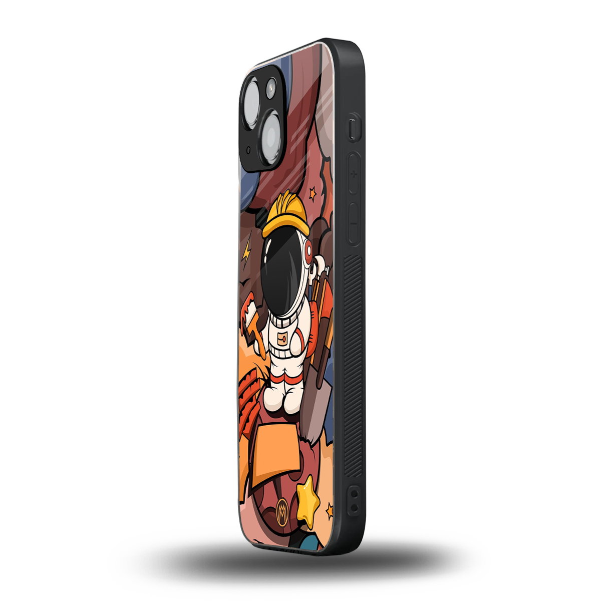 lil spaceman back phone cover | glass case for iphone 13 mini