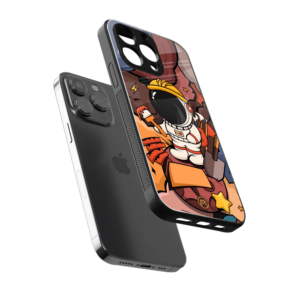 lil spaceman back phone cover | glass case for iphone 13 pro max