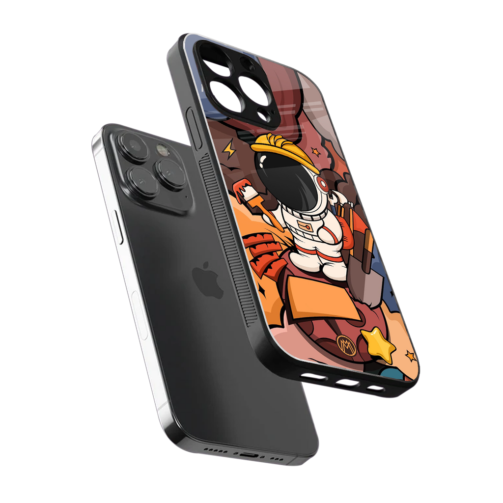 lil spaceman back phone cover | glass case for iphone 13 pro