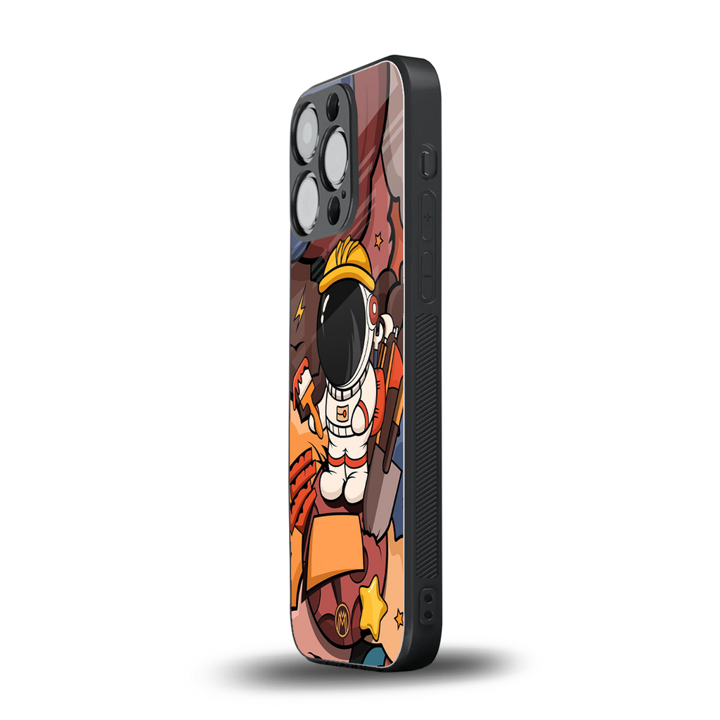 lil spaceman back phone cover | glass case for iphone 13 pro