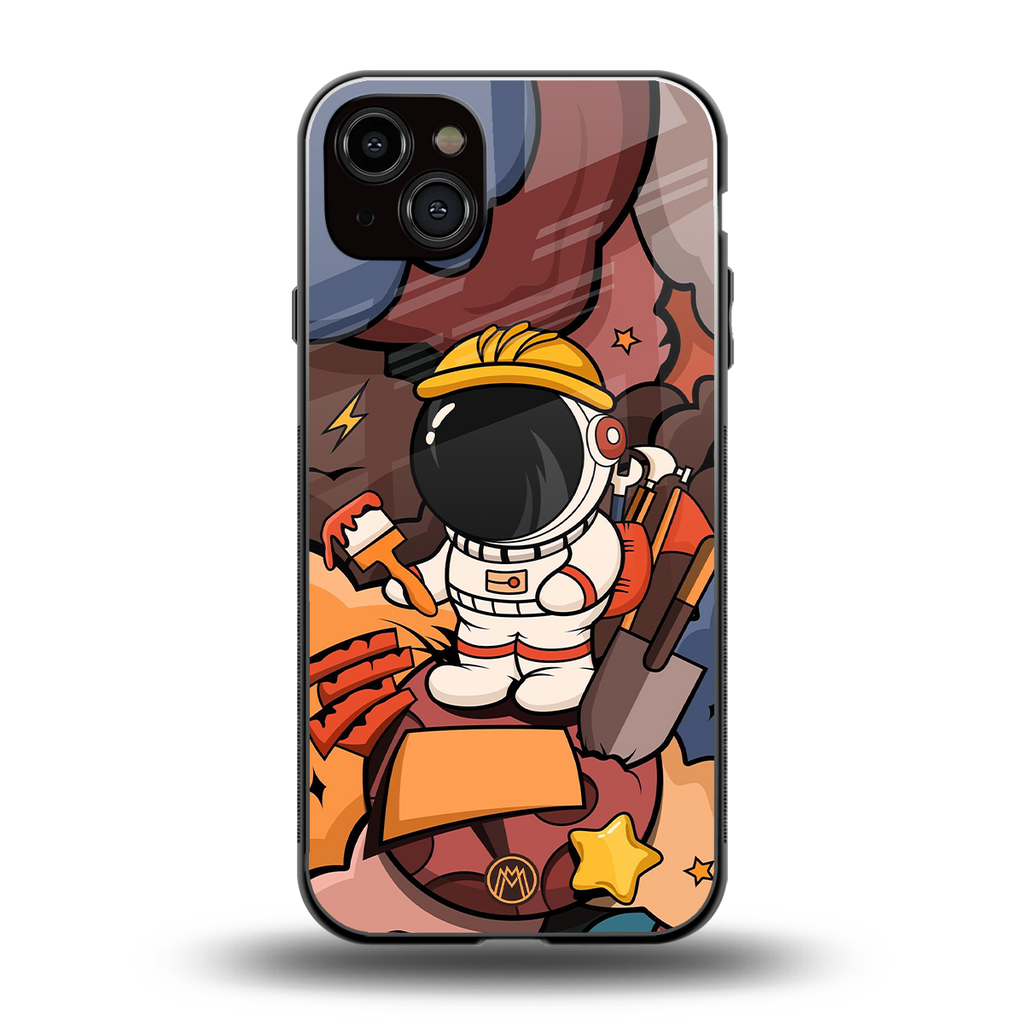 lil spaceman back phone cover | glass case for iphone 14 plus