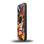 lil spaceman back phone cover | glass case for iphone 15 plus