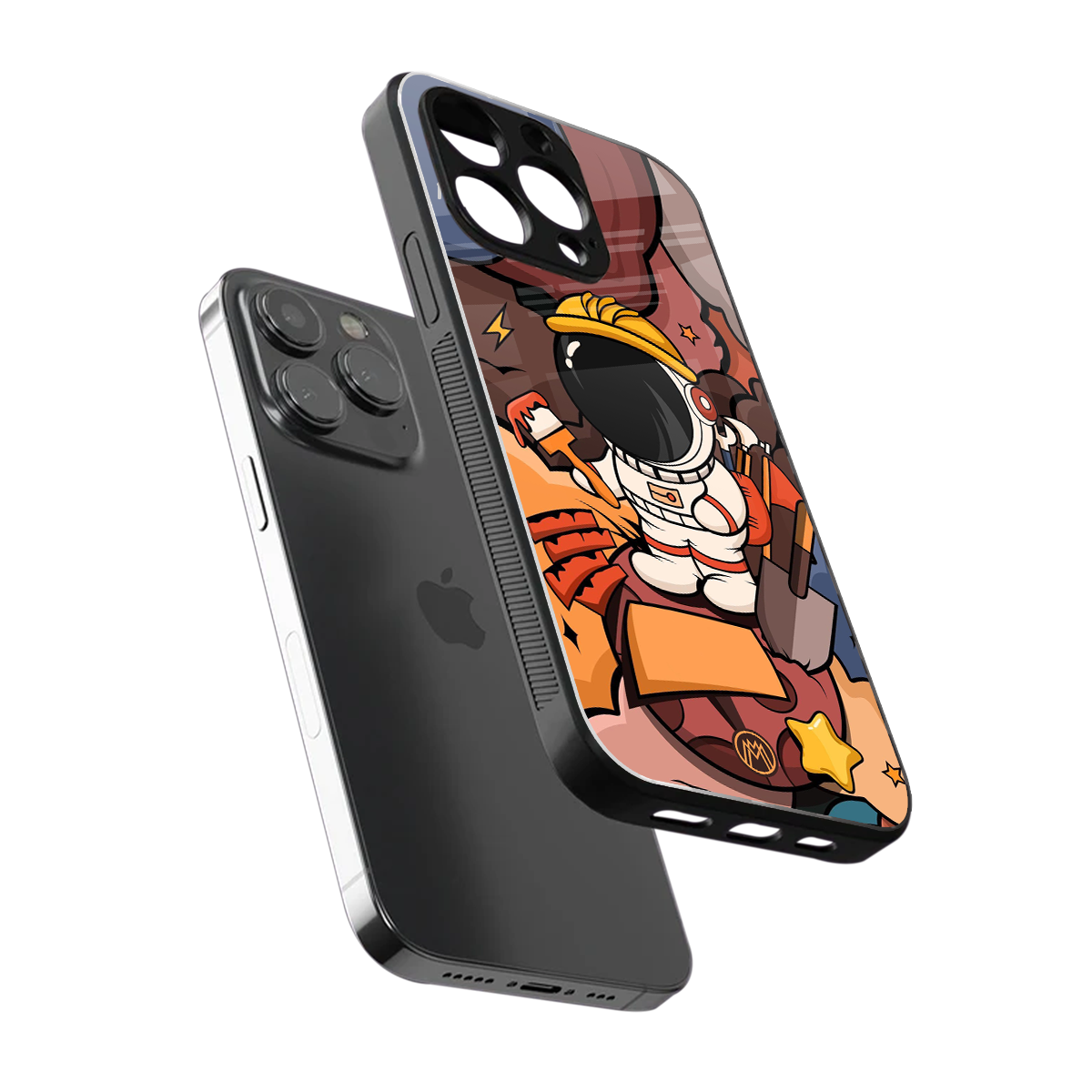 lil spaceman back phone cover | glass case for iphone 15 pro max