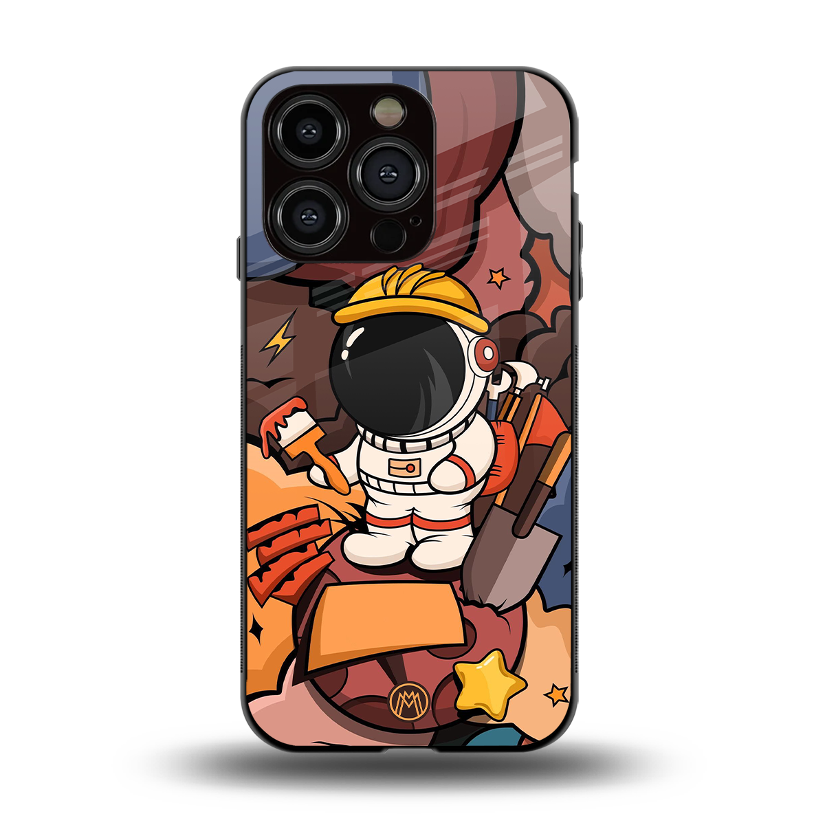 lil spaceman back phone cover | glass case for iphone 15 pro