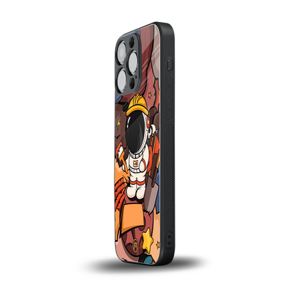 lil spaceman back phone cover | glass case for iphone 15 pro
