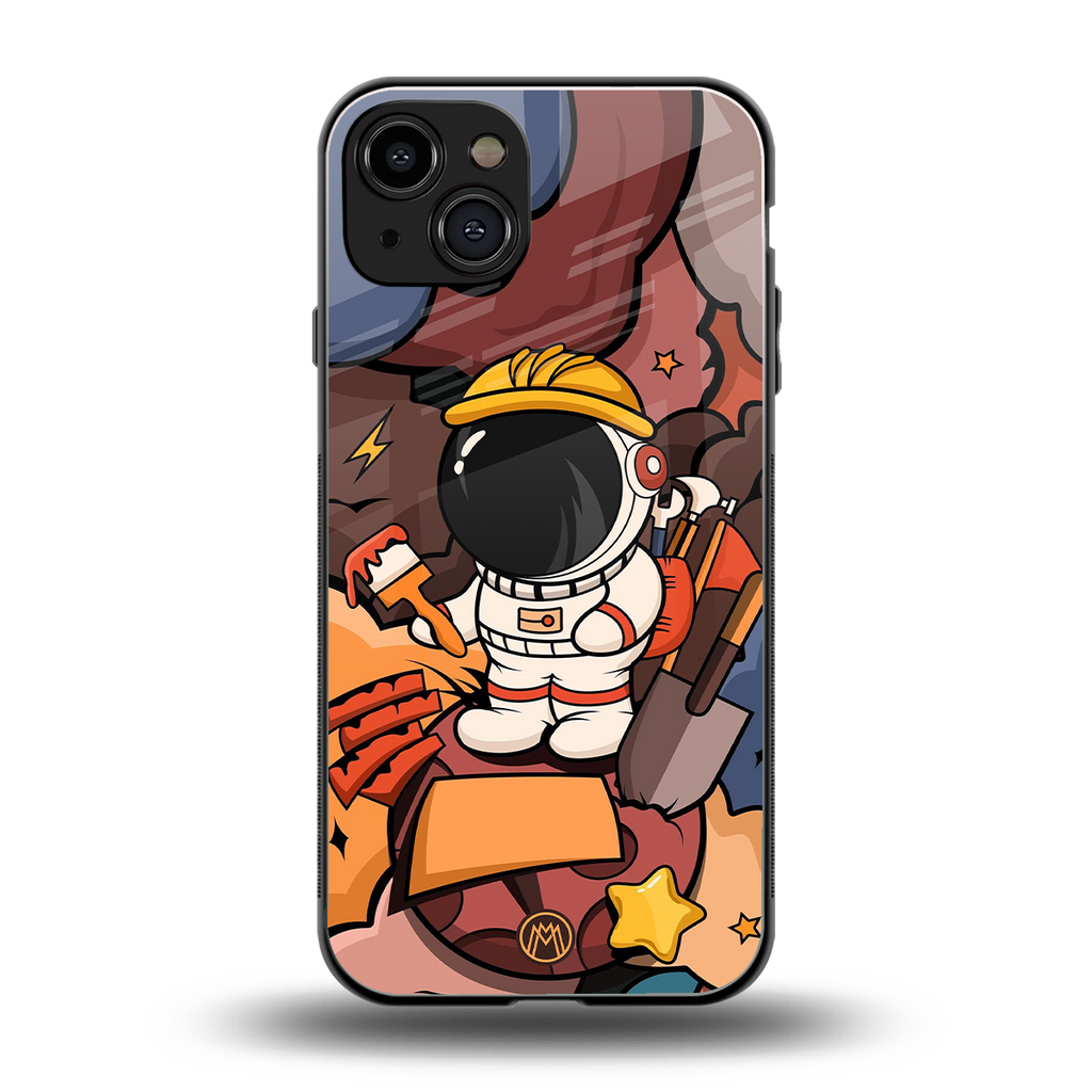 lil spaceman back phone cover | glass case for iphone 15