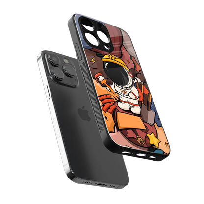lil spaceman back phone cover | glass case for iphone 15 pro