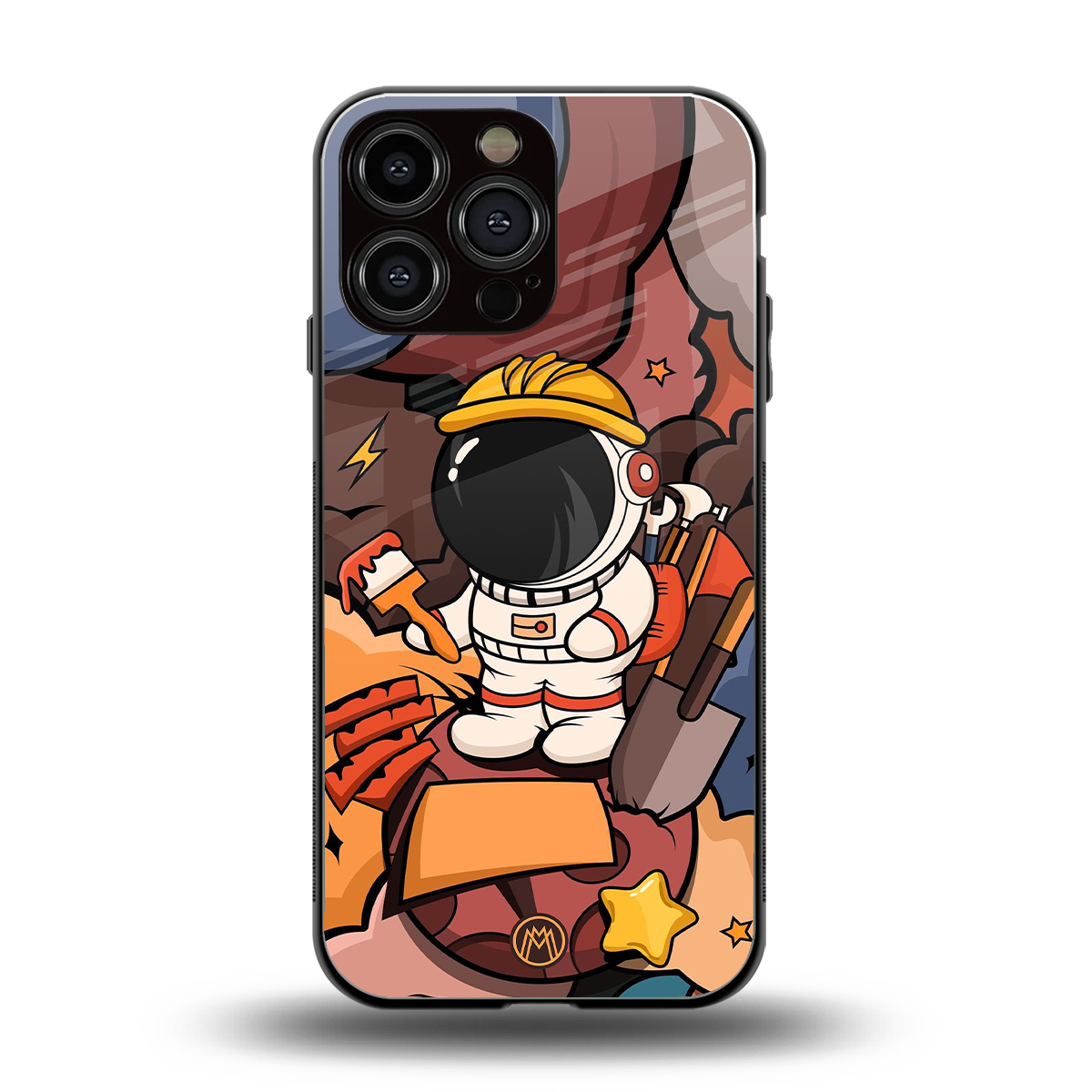 lil spaceman back phone cover | glass case for iphone 16 pro max