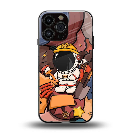 lil spaceman back phone cover | glass case for iphone 16 pro max