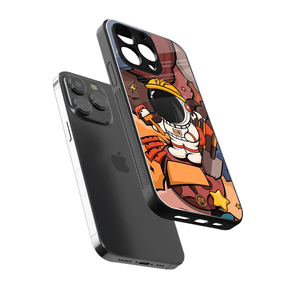 lil spaceman back phone cover | glass case for iphone 16 pro max