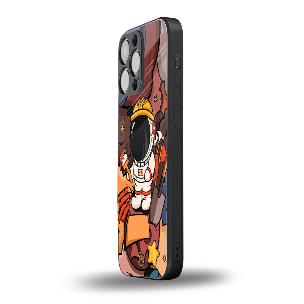 lil spaceman back phone cover | glass case for iphone 16 pro max