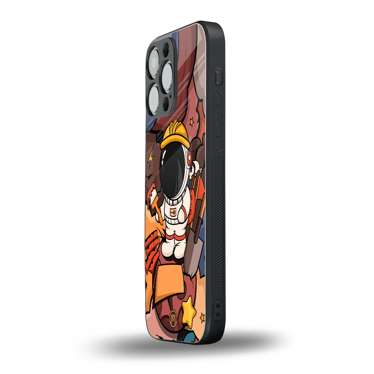 lil spaceman back phone cover | glass case for iphone 16 pro max