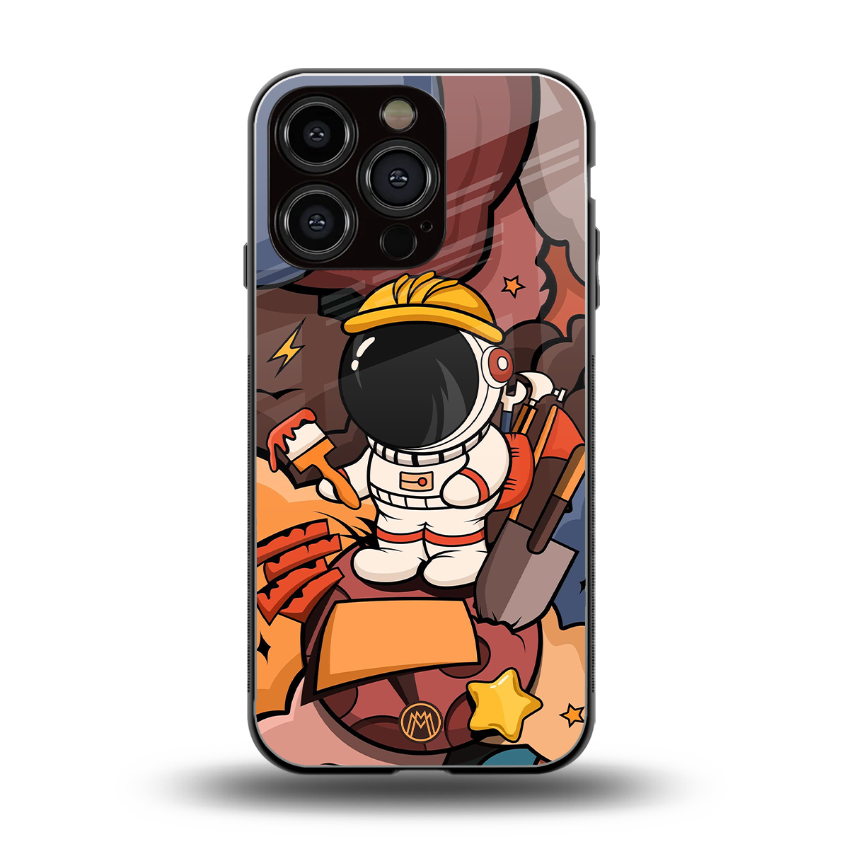 lil spaceman back phone cover | glass case for iphone 16 pro
