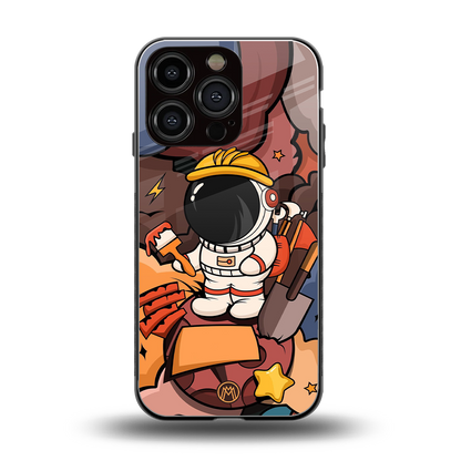 lil spaceman back phone cover | glass case for iphone 16 pro