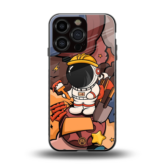lil spaceman back phone cover | glass case for iphone 16 pro