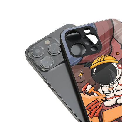 lil spaceman back phone cover | glass case for iphone 14 pro max