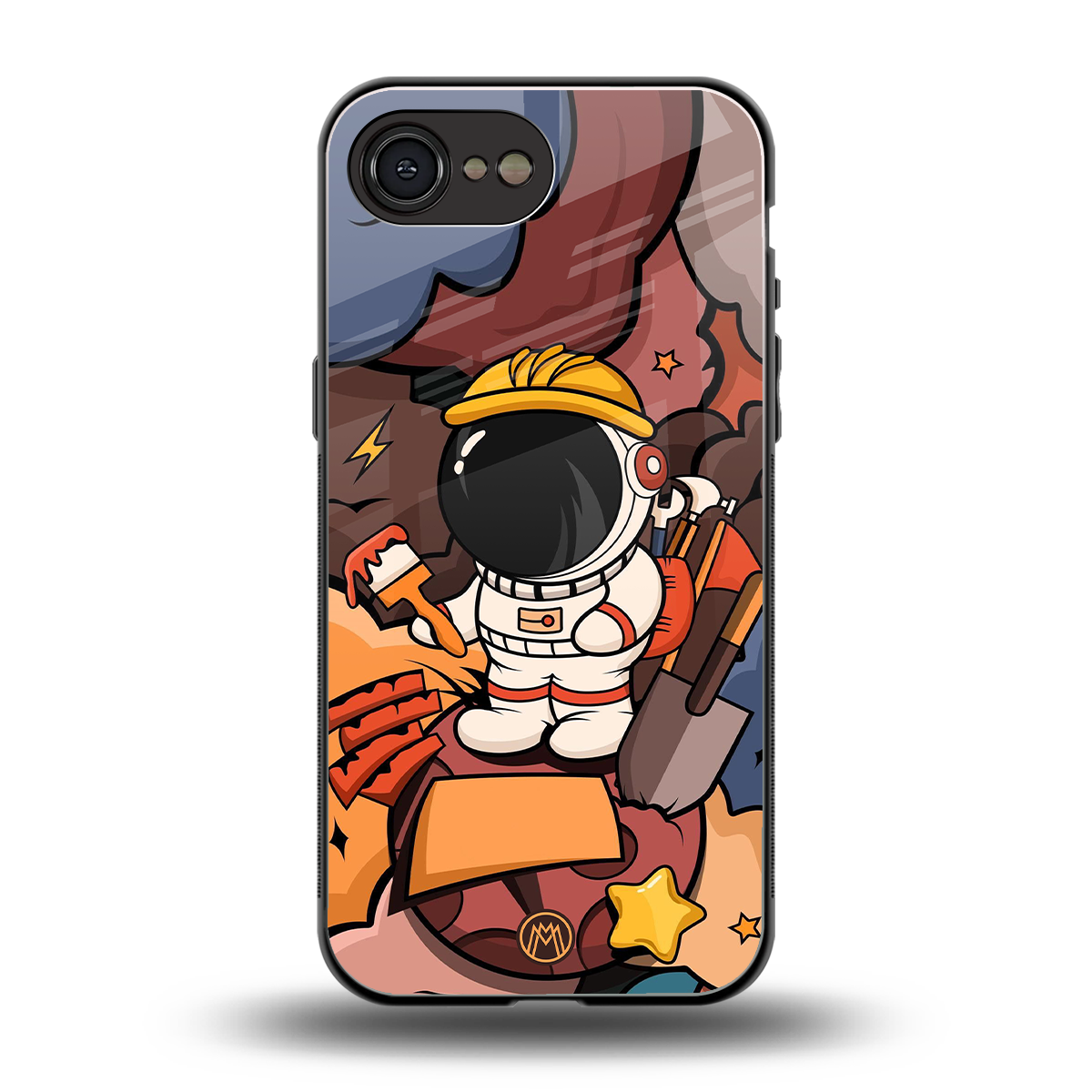 lil spaceman back phone cover | glass case for iphone 16e