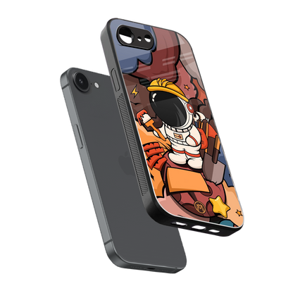 lil spaceman back phone cover | glass case for iphone 16e