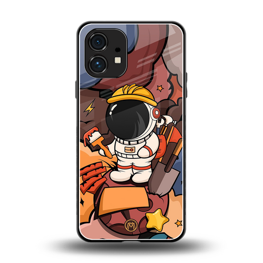 lil spaceman back phone cover | glass case for nothing phone 1