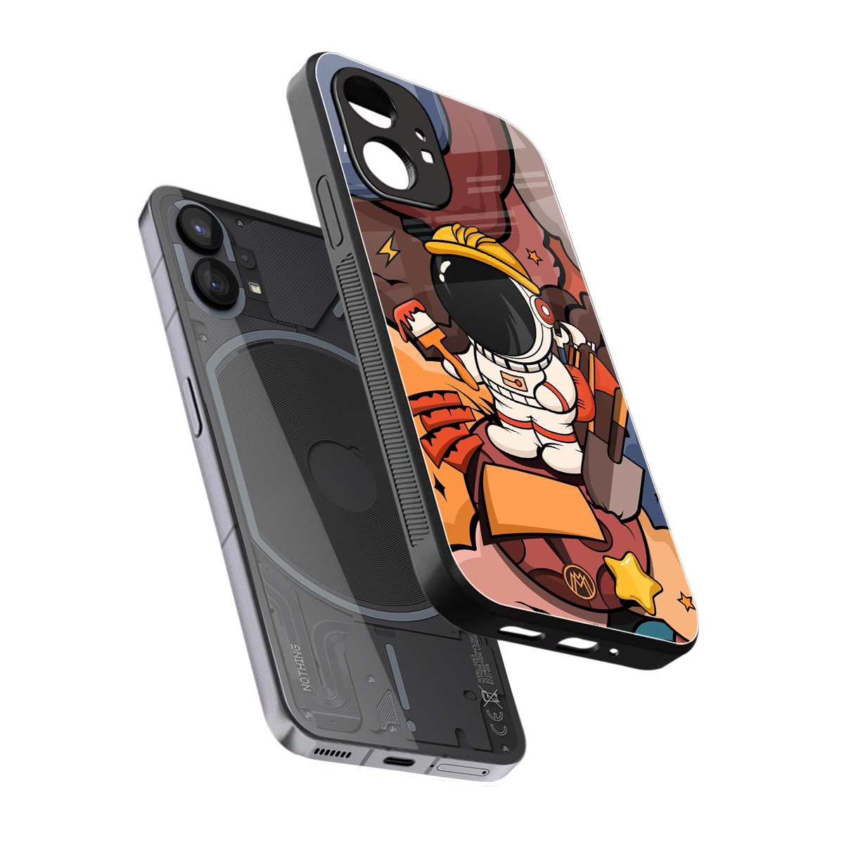 lil spaceman back phone cover | glass case for nothing phone 1