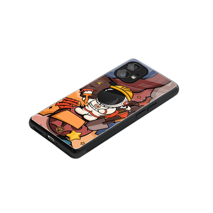 lil spaceman back phone cover | glass case for nothing phone 1