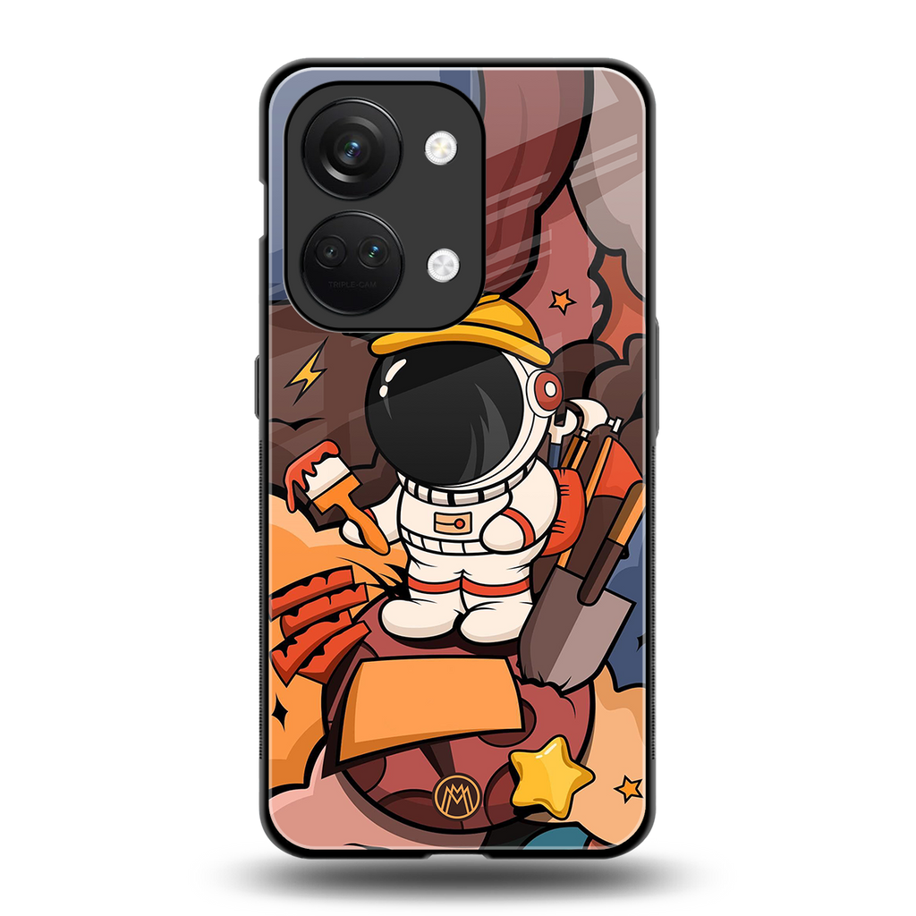 lil spaceman back phone cover | glass case for oneplus nord 3