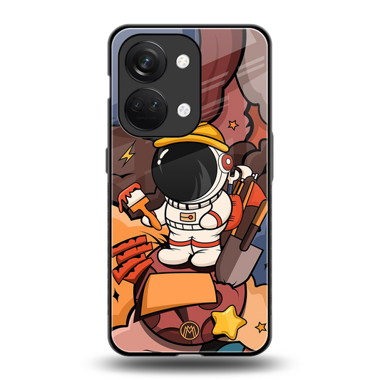 lil spaceman back phone cover | glass case for oneplus nord 3