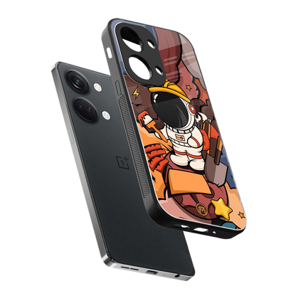 lil spaceman back phone cover | glass case for oneplus nord 3