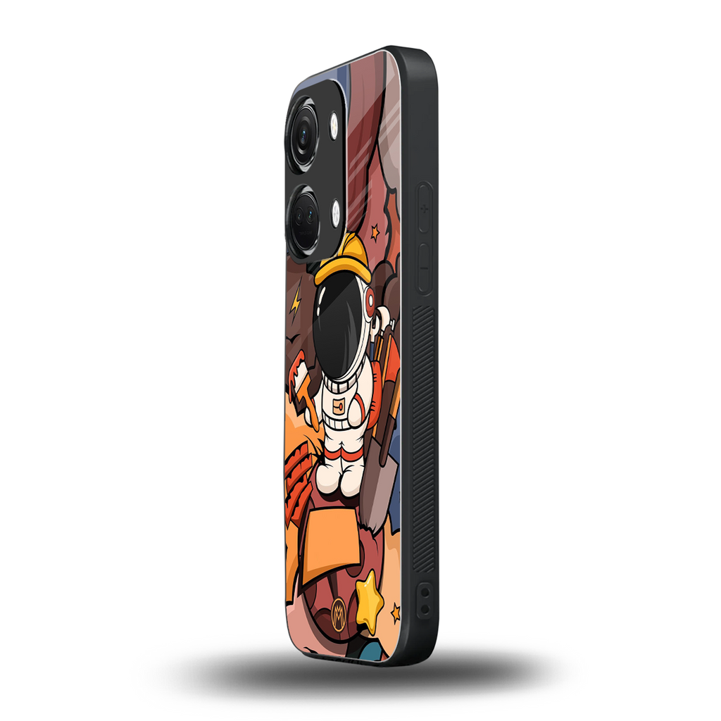 lil spaceman back phone cover | glass case for oneplus nord 3
