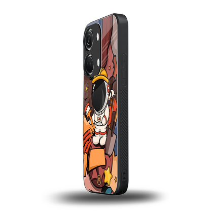 lil spaceman back phone cover | glass case for oneplus nord 3