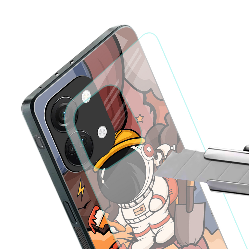 lil spaceman back phone cover | glass case for oneplus nord 3