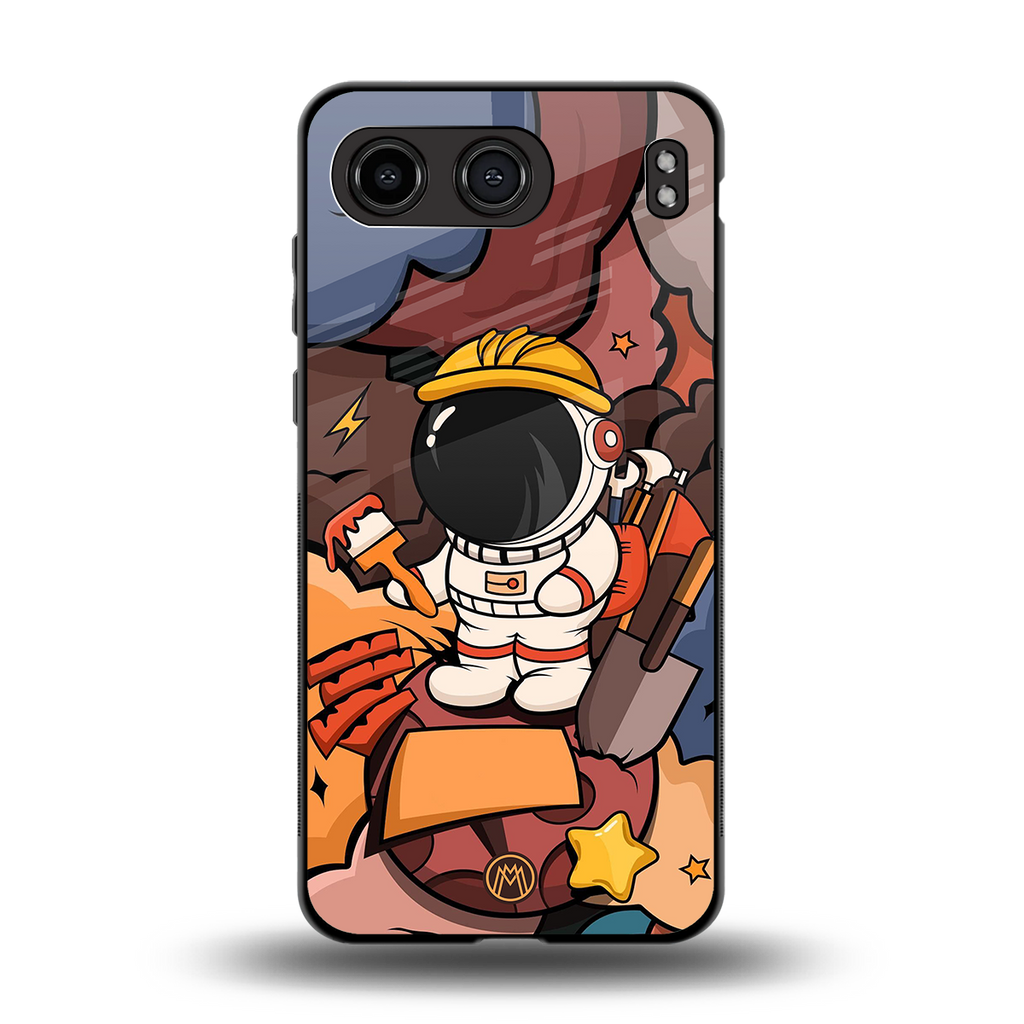 lil spaceman back phone cover | glass case for oneplus nord 4
