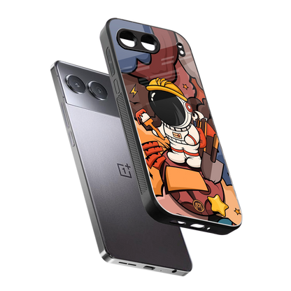 lil spaceman back phone cover | glass case for oneplus nord 4