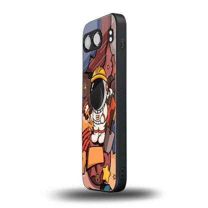 lil spaceman back phone cover | glass case for oneplus nord 4