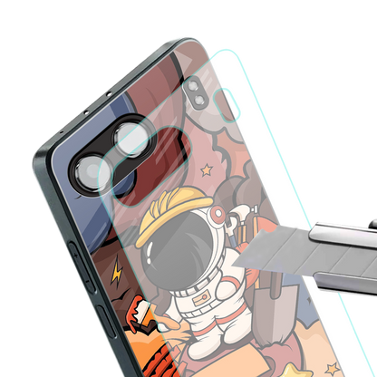 lil spaceman back phone cover | glass case for oneplus nord 4