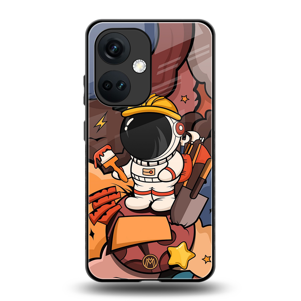 lil spaceman back phone cover | glass case for oneplus nord ce 3