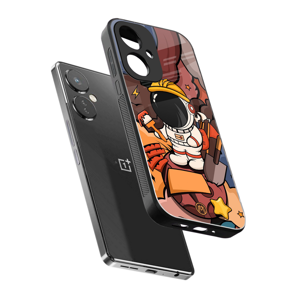 lil spaceman back phone cover | glass case for oneplus nord ce 3
