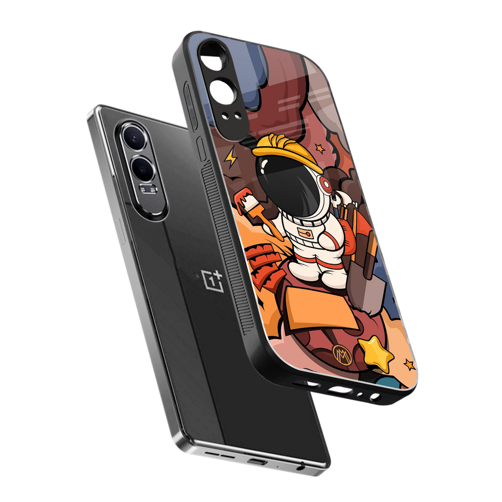 lil spaceman back phone cover | glass case for oneplus nord ce 4 lite