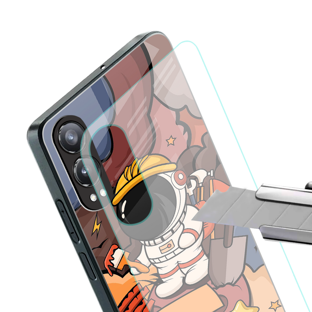 lil spaceman back phone cover | glass case for oneplus nord ce 4 lite