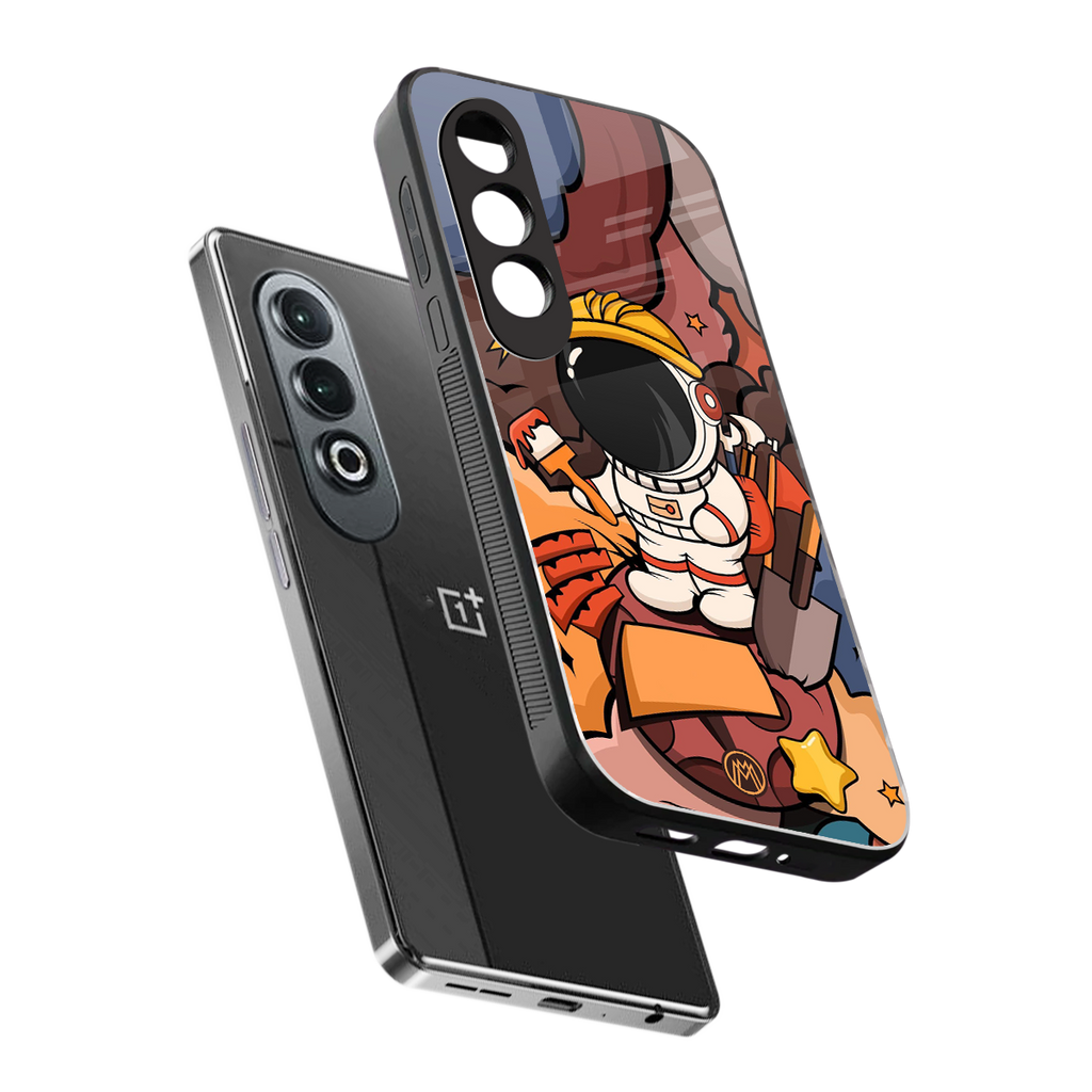 lil spaceman back phone cover | glass case for oneplus nord ce 4