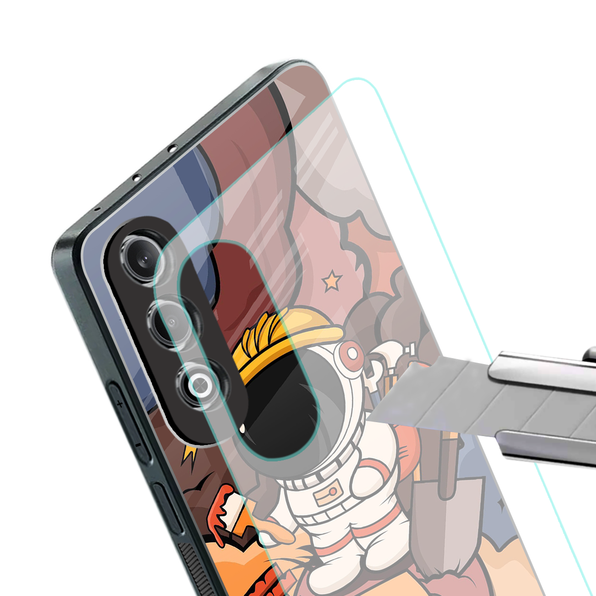lil spaceman back phone cover | glass case for oneplus nord ce 4
