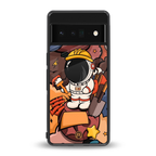 lil spaceman back phone cover | glass case for google pixel 6 pro