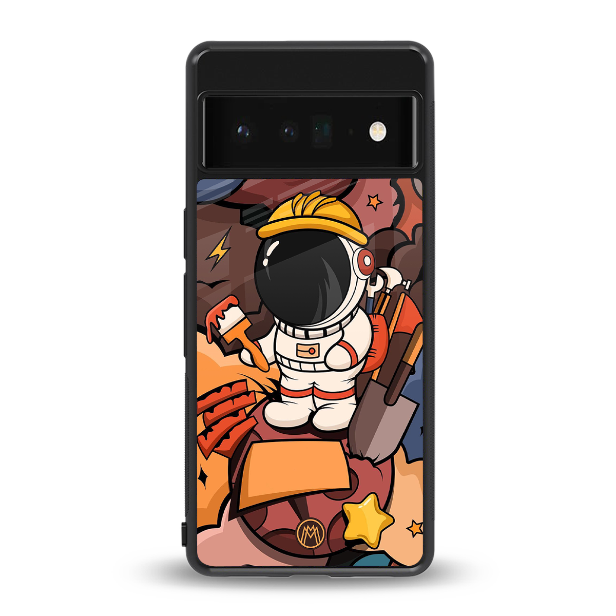 lil spaceman back phone cover | glass case for google pixel 6 pro