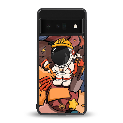 lil spaceman back phone cover | glass case for google pixel 6 pro